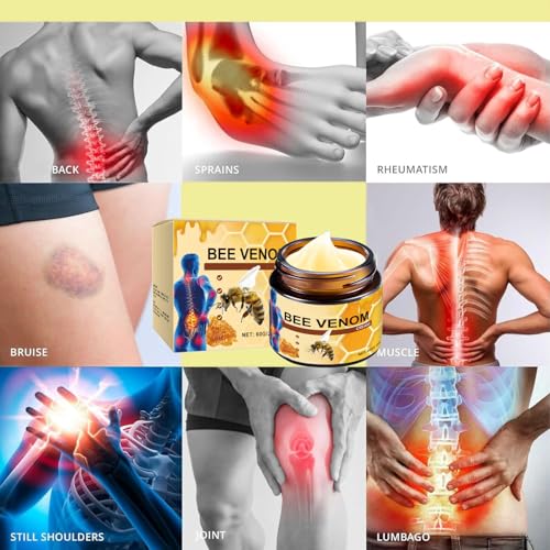 Bee Venom Joint Gel, Professional Bee Venom Ointment,Bee Venom Cream,Bee Venom Joint and Bone Cream for Back, Knee, Hands, Neck, Feet -60g (2PCS)