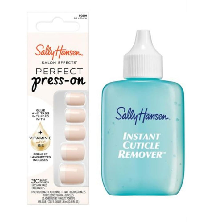 Sally Hansen Instant Cuticle Remover | A La Mode Press-On Nails – 30 Designs