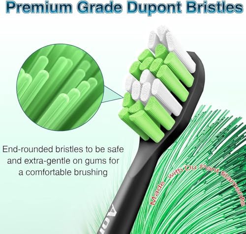 Aoremon Toothbrush Replacement Heads for Phillips Sonicare Replacement Brush Head Compatible with Most Philips Sonicare Click-on Electric Toothbrush, Black 10 Pcs