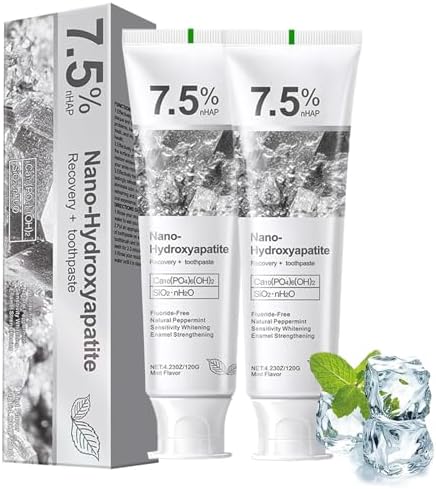 2PCS Hydroxyapatite Toothpaste, Deep Cleansing Toothpaste, Advanced Enamel Protection, Fluoride-Free Formula with Gentle Mint, for Sensitive Teeth (120g)