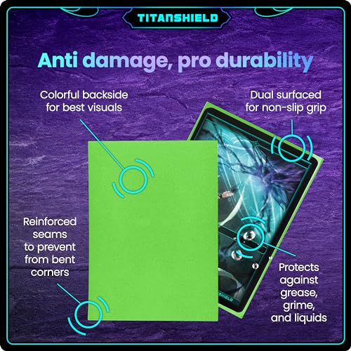 TitanShield (150 Sleeves/Slime Green) Standard Size Board Game Trading Card Sleeves Deck Protector for MTG, Dropmix