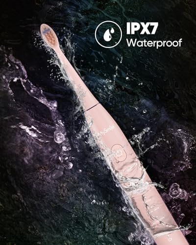 MySmile DY156 Electric Toothbrush for Adults, Rechargeable Sonic Battery Toothbrush Portable with 3 Brush Heads, 2 Mins 5 Modes Smart Timer, 45000VPM, One Charge for 60 Days - Pink