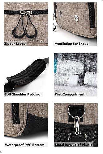 Fitgriff® Gym Bag V1 for Men & Women with Shoe & Wet Compartment - Duffle Bag for Travel, Sports, Fitness & Workout (Sand, 19 x 10 x 10″ (Small))