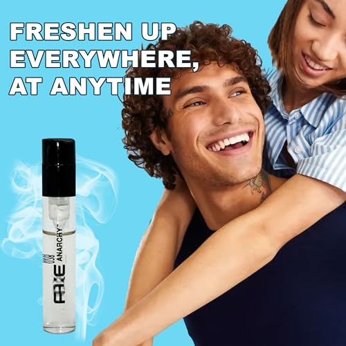 Anarchy Body Spray Sampler, Bulk 24 Pack Cologne Samples for Men, Trial Size Eau De Toilette Pump Spray Sample Fragrance, Carded Giftable Packaging for Hygiene Packages, Travel Size .05 fl oz Each