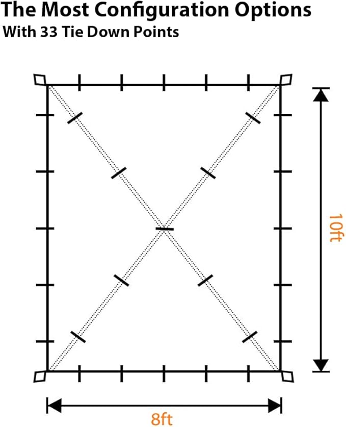 Gold Armour Rainfly Tarp Hammock, Premium 14.7ft/12ft/10ft/8ft Rain Fly Cover, Waterproof Ultralight Camping Shelter Canopy, Survival Equipment Gear Camping Tent Accessories (Camouflage 10ft x 8ft)