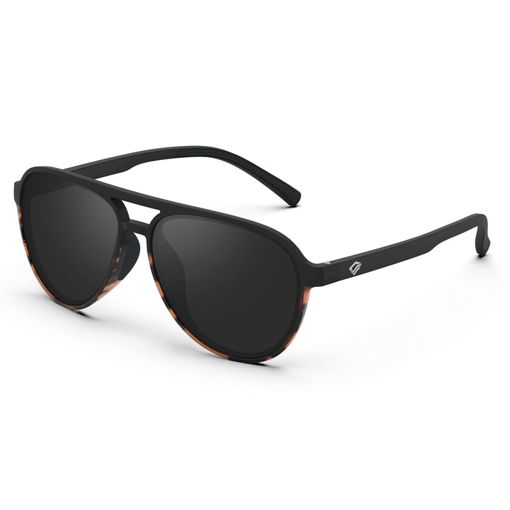 TOREGE Polarized Sunglasses For Men Women Aviator Sunglasses, Lightweight Sports Sun Glasses UV400 Protection For Driving Cycling Fishing Boating Beach Golf TR75 (Black Amber&Black&Gray Lens C3)