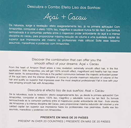 Amazonliss Keratin Hair Treatment Set 2.03 Fl Oz - Natural Ingredients ACAI, Smooths, Softens, Moisturizes, Adds Shine, Reduces Frizz. Packaging may vary