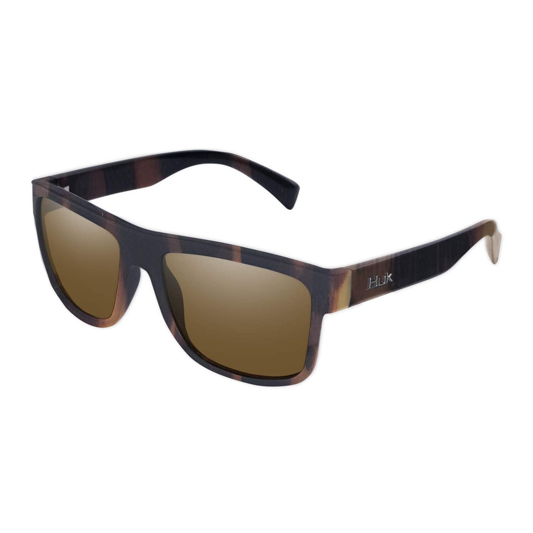 HUK, Polarized Lens Eyewear with Performance Frames, Fishing, Sports & Outdoors Sunglasses Panto, (Clinch) Brown/Tort, Medium/Large