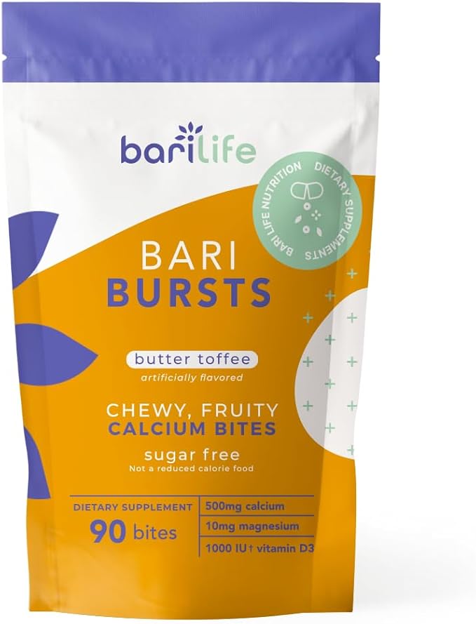 Calcium Citrate Bariatric Calcium Chews with 1000 IU Vitamin D3 - Ideal for Bariatric Patients - BariBurst by Bari Life (Butter Toffee)