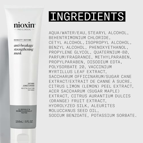 Nioxin Density Defend Anti-Breakage Strengthening Mask | For Damaged, Colored, Thinning Hair | Intense Conditioning | Protects Against Breakage | For All Hair Types