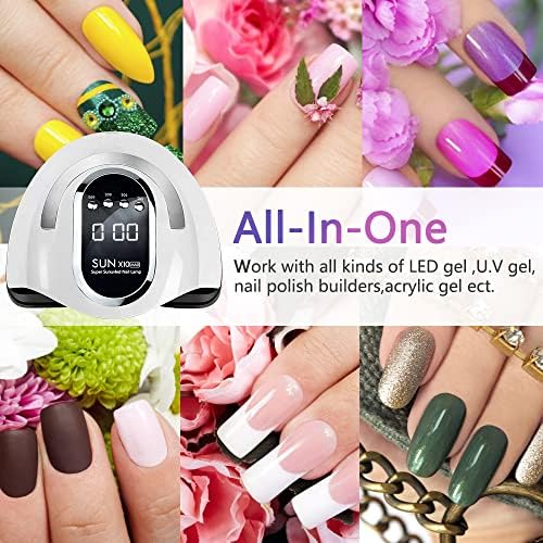280W UV LED Nail Lamp, Fast Nail Curing Lamps for Home & Salon, 66 Beads Led Nail Dryer for Gel Polish with Automatic Sensor/4 Timer Setting, Handle Professional Nail Art Tools