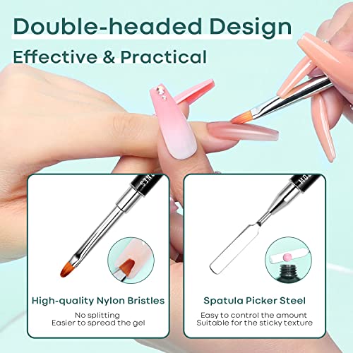Modelones Slip Solution for Poly Gel, Anti-Stick Gel Nail Extension Complete Kit with Nail Forms Tips Clips Art Tool DIY at Home