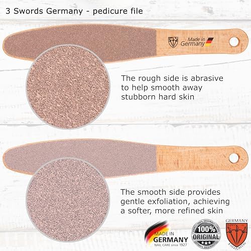 3 Swords Germany Brand quality FOOT FILE made from German beech wood, two-sided smooth and rough, hard skin callus removal