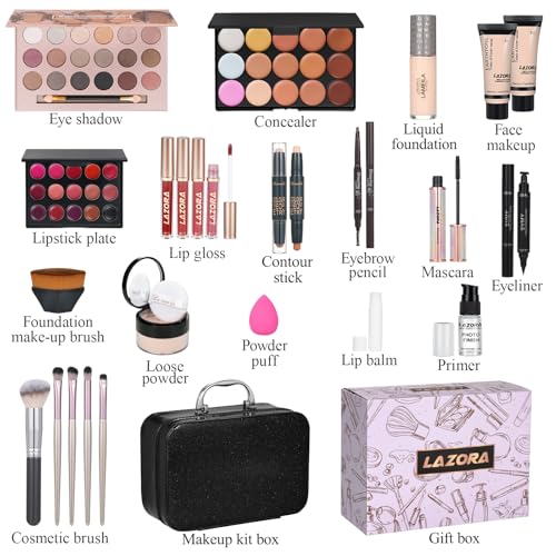 All in One Makeup Kit Makeup Kit for Women Full Kit Makeup Set Multipurpose Bundle Holiday Gift Box Essential Starter Bundle Include Full Make up Kit for Women (Box3)