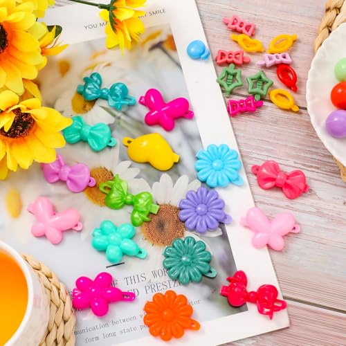 WILLBOND 1184 Pcs Hair Barrettes for Girls, Kids Barrettes Accessories Self Hinge Elastic Hair Ties Bands Assorted Ponytail Holders Cartoon Design Baby Clip Multicolor Rubber Band for Toddler