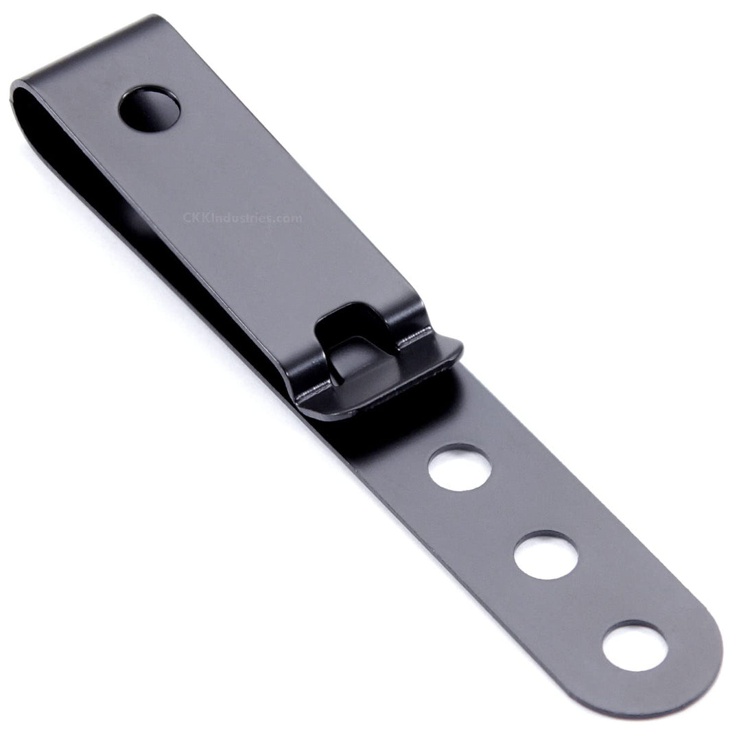 HolsterSmith Universal Metal Belt Clip for Holster Making - (Model 5) - (3-Hole) - (Tactical Black) - (1 Pack)