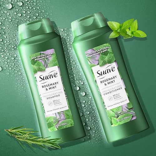 Suave Natural Rosemary & Mint Conditioner, for Strong & Healthy Hair, No Dyes, No Parabens, No Phthalates, 28 oz Pack of 4