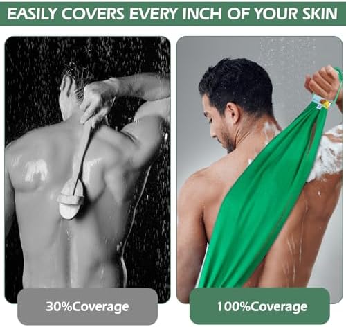 Exfoliating Back Scrubber, Body Back Scrubber Towel for Shower, Bath Wash Scrub Cloth Washcloth Washer for Men Women Exfoliation, Body Scrubbing Brush Exfoliator 500D