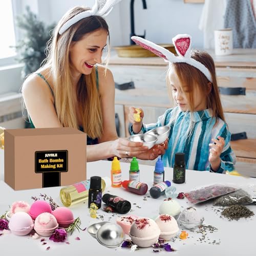 Bath Bomb Making Kit- 30Pcs DIY Bath Bomb Kit for Kids, Make Your Own Spa Set, Shower Craft Kits with Bath Bomb Molds, Soap Making Kits, Bath Bomb Making Supplies Gifts for Girls Women