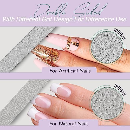 Professional Disposable Zebra Nail Files 100/180 Grit 5" Double Sided Emery Board Manicure Pedicure Tools 100Pcs