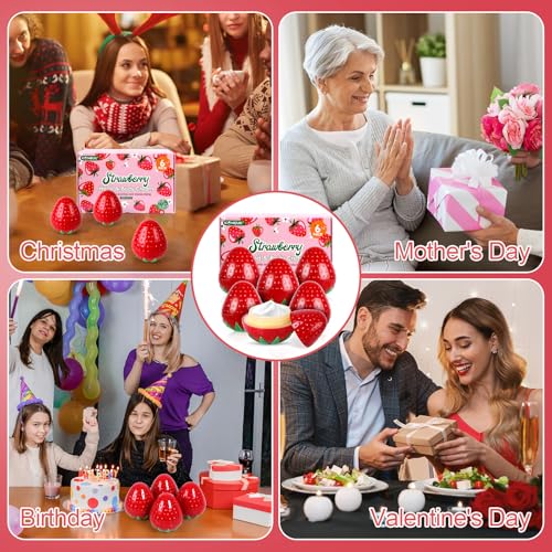 6 Pack Hand Cream Gifts Set For Women, Small Gifts for Women, Hand Lotion for Dry Cracked Hands, Thank You Gifts, Teacher Appreciation Gifts and Birthday Gifts, 1.06 Oz (Strawberry)