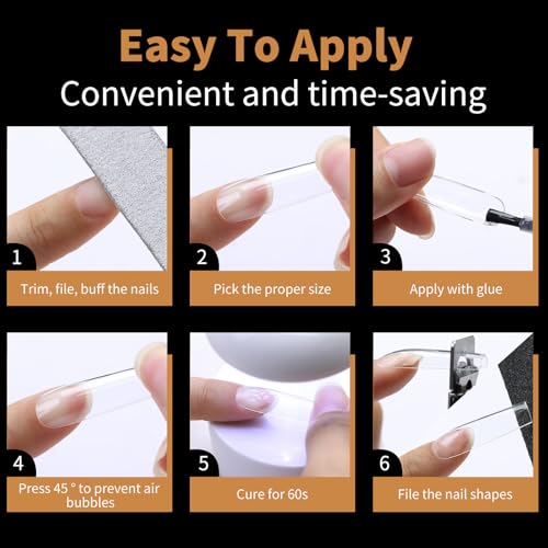 250pcs Sculpted XXlong Square Soft Gel Nail Tips, Professional False Nail Tips with Box - 10 Sizes Full Cover Clear Acrylic Press On Fake Nails for Extension Manicure Salon DIY at Home