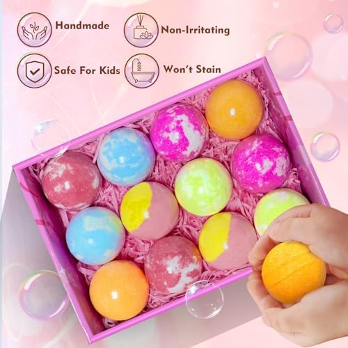 Bath Bombs for Kids Girls with Surprise Toys Inside, Unicorn Bath Bombs with Jewelry Toys Gifts for Girls 3 4 5 6 7 8 Years Old Birthday Christmas, Handmade Bubble Fizzies Bath Ball (Package May Vary)