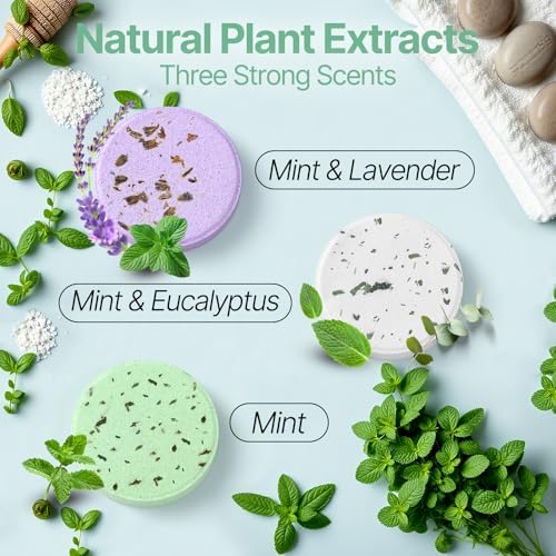 Shower Steamers Aromatherapy 18 Pack Gifts for Women Birthday Christmas Stocking Stuffers White Elephant Natural Essential Oils Stress Relief Mint Lavender Relaxation for Mom her him Men Teens Adults
