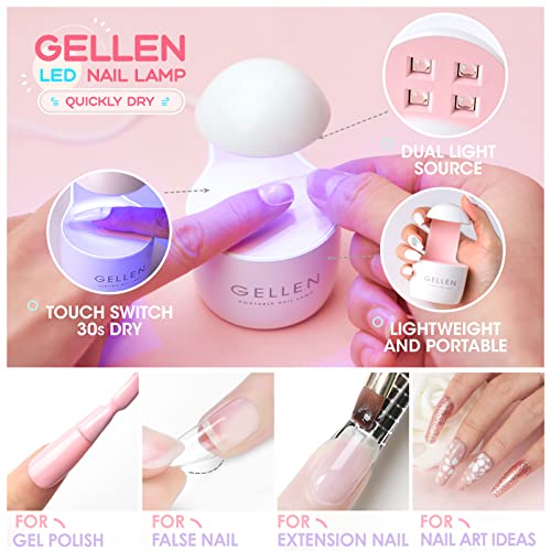 Gellen Gel Nail Extension Nail Kit, Square Acrylic Tips, Gel Top Coat, Nail Primer and Dehydrator, X Nail Kit with Everything for Nail Art Manicure