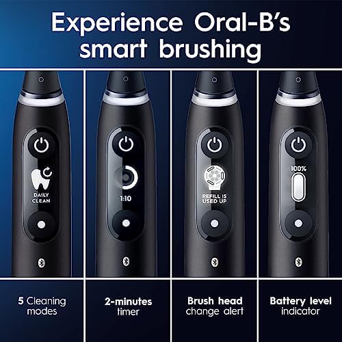 Oral-B iO Series 7 Electric Toothbrush with 2 Replacement Brush Heads, White Alabaster