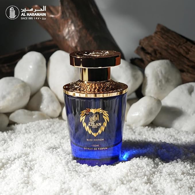 Al Haramain Azlan Oud Bleu - Arabian Perfume for Men - Long Lasting Fragrance with Notes of Cardamom, Cinnamon, Lavender, Patchouli, Sandalwood, Amber - Arabic Cologne - 3.33 oz Eau de Parfum Spray