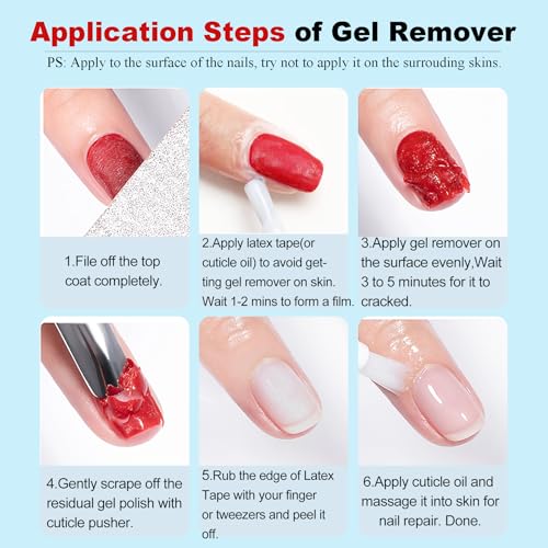 Gel Nail Polish Remover-1PC Professional Gel Remover Kit contains 2 Manicure Tools and 1 Nail File, No Need to Soak or Wrap, Easy & Quick to Remove Nail Polish at Home, Easy to Use