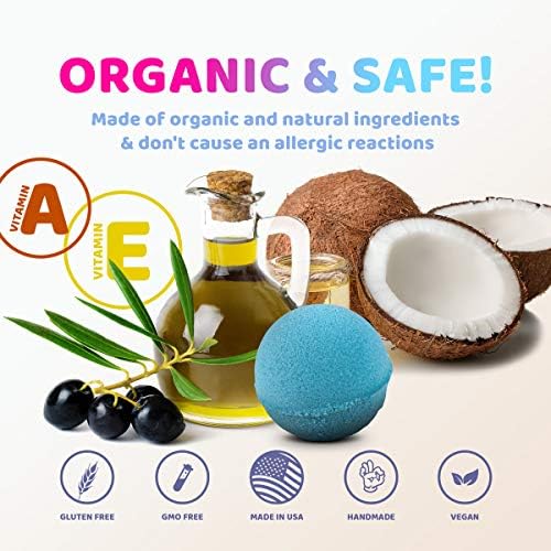 3 Bath Bombs for Kids with Mermaid Toys Inside + Bonus Wallet for Kids - Cool Surprise for Girls, Boys, Teens - Handmade in USA