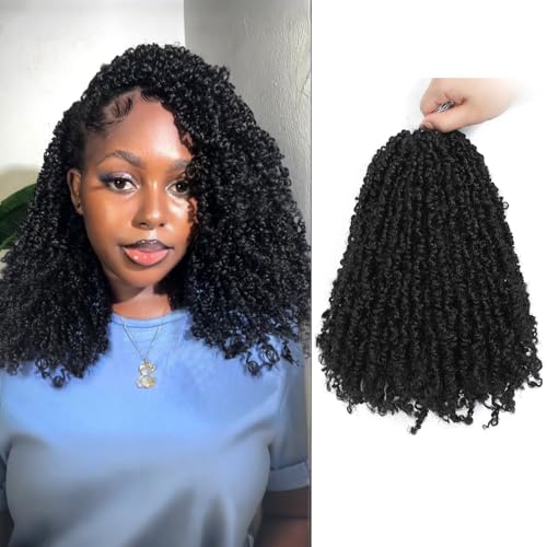 Yanky Twist Crochet Hair - (8+10+12inch)*3,Total 9 packs,Natural Black,Pre-Looped Yankee Twist Mini Passion Twist,Pre-Twisted Micro Spring Twist,Boho Senegalese Twist Crochet Hair with Curly Ends(1B#)