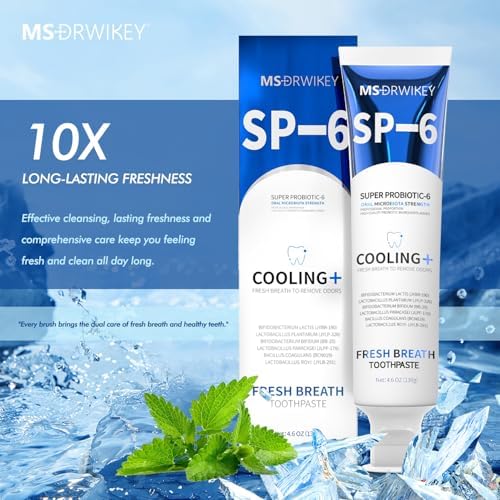 3-Pack SP-6 Whitening Toothpaste | 6 Probiotics for Oral Health | Plaque Protection & Fresh Breath | Free SP-6 Cooling Toothpaste
