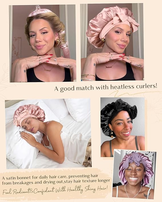 Silk Bonnet for Sleeping | Double Layer Satin Lined | Purple Hair Protection