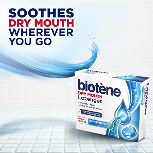 biotène Dry Mouth Lozenges for Dry Mouth and Fresh Breath, Dry Mouth Relief and Breath Freshener, Refreshing Mint - 27 Count (Pack of 3)