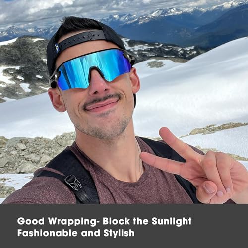 TOREGE Z87 Sunglasses for Men Women Cycling Fishing Running Driving Baseball Anti-fog Sports Sunglasses UV Protection 02EV (Army Green&Black&Gray Lens)