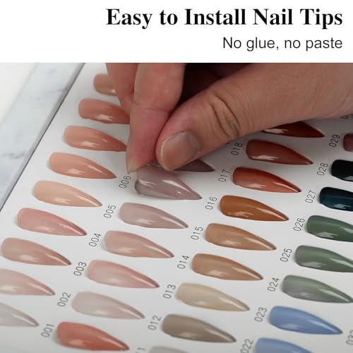 160 Nail Color Book,with 240 Nail Tips & 1-200 Number Stickers Labels,Professional Color Swatches Book for Polish UV Gel(White)