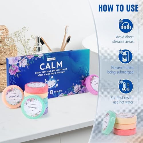 Shower Steamers 16 Pack-Bath Bombs with Organic & Natural Fragrances, Travel Essentials, Stocking Stuffers, Birthday Christmas Gifts for Women, Men, Mom and Teen Who Have Everything (Blue)