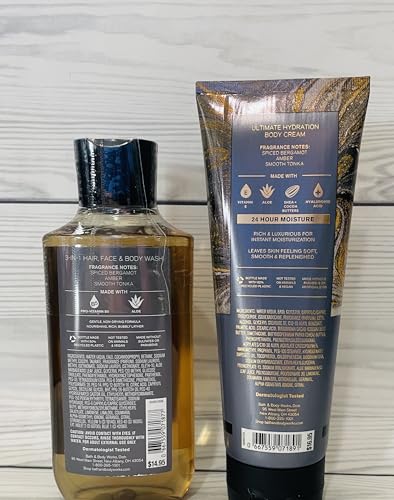 Bath & Body Works After Dark Men's 3-in-1 Hair, Face & Body Wash and Body Cream 2 Piece Set