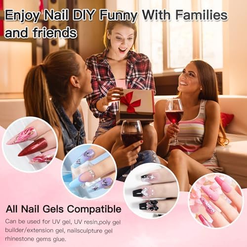 LKE UV Nail Lamp, Nail Dryer 220W UV Light for Nails with 4 Timers LED Lamp Gel Polish Kit Professional Art Tools Automatic Sensor
