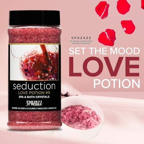 Spazazz SPZ-505 Set The Mood Crystals Container Bath Minerals, 17-Ounce, Love Potion No.9 Seduction