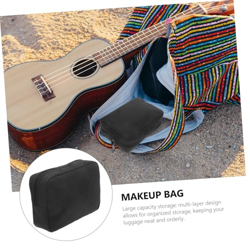 PLAFOPE Portable Electronic Organizer Bag for Travel with Splashproof Cloth Versatile Storage for Toiletries Cosmetics Data Cables Compact Lightweight Gadget Pouch for Men and Women