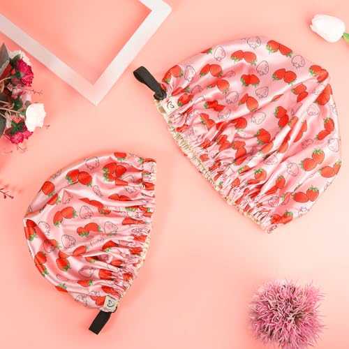 2 PCS Baby Bonnet Set,Satin Bonnet for Sleeping,Silk Bonnet for Kids and Women,Drawstring Adjustable Hair Bonnet for Women Girl Kids Toddler Sleeping Caps,2PCS(Pink)