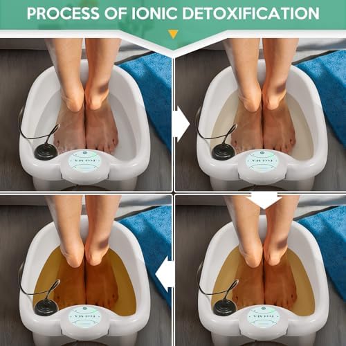 Ionic Foot Bath Detox Machine, Ion Cleanse for Home Use, Salon, Beauty SPA Club (2 Arrays, 100 Liners) Green