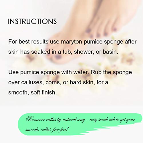 Maryton Pumice Sponge for Feet, Ultimate Pedicure Stone Callus Remover & Foot Scrubber Bulk Pack of 8(Assorted Colors)