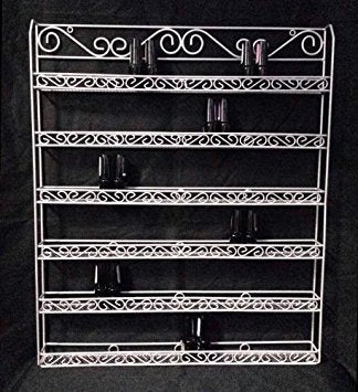 Pana Nail Polish Display Organizer Metal Wall Mounted Rack - Fit Up To 100 Nail Polish Bottles - For Home Salon Business Spa Etc