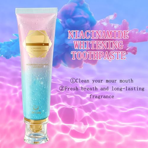 2PCS Niacinamide Whitening Toothpaste-Probiotic Whitening Toothpaste, Intense Triple Whiten, Fluoride-Free, Gentle Mint, Breath Freshening (2pcs)
