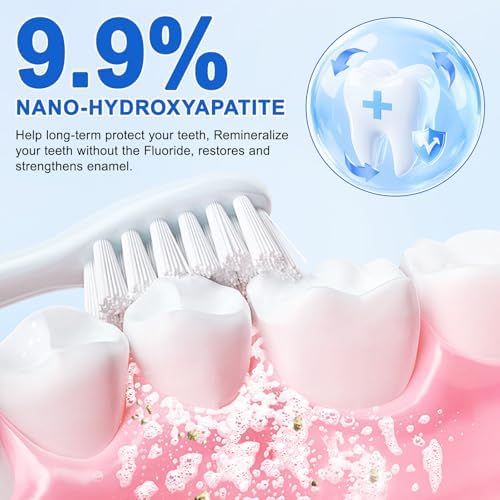 2Pack Hydroxyapatite Toothpaste, Fluoride Free Nano Hydroxyapatite Toothpaste, Help for Strengthening Enamel, Gentle Mint